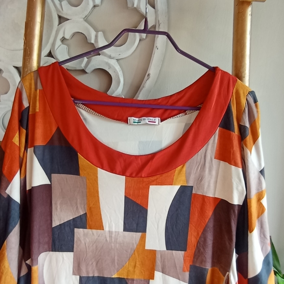 🍁🍁🍁 Geometric 70s Design Italian Top - Picture 3 of 17